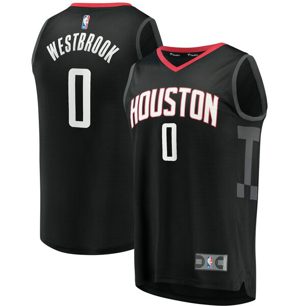Maillot nba Houston Rockets Statement Edition Homme Russell Westbrook 0 Noir